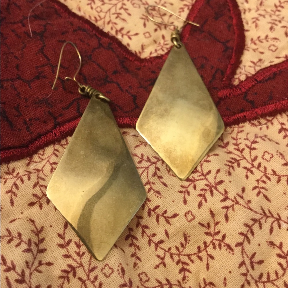 Distressed Brass Earrings